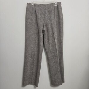 Bentley A Brown Tweed Pants Slacks Trousers Womens 10 Straight Leg Wool Blend